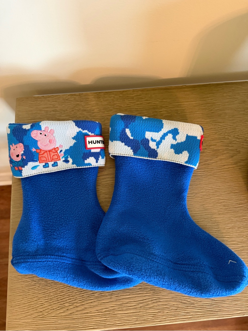 Hunter Kids Royal Blue Peppa Pig Fleece Liner Socks